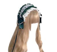Watreketal Headband,Girls Pleated Lace Headband with Bowknot Decors Elegant Headband Makeup Live Broadcast Hairhoop Cosplay Party Headpiece