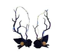 Watreketal Headband,Gothics Antlers Flashing Hairband for Kids Adult Party Costume Day of the Death Glowing Headband Halloween Accessories