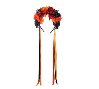 Watreketal Headband,Gothics Flower Hairband with Ribbon for Women Cosplay Party Costume Day of the Death Headpiece Holiday Head Accessories