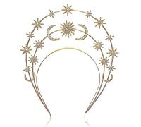 Watreketal Headband,Halo-Crown Headband for Women VirginMary Wedding Headband Sun Hairband Female Headdress Party Hair Decors