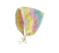 Watreketal Headband,Knitted Stripe Triangle Scarf Lovely Crochet Hair Kerchief Tie Back Stripe Pattern Elegant Turban for Girls Photo Props