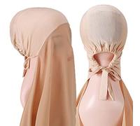 Watreketal Headband,New Popular Pearl Solid Color Heavy Hijab With Bonnet Elastic Rope Use Shawls Veil for Head Covering