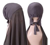 Watreketal Headband,New Popular Pearl Solid Color Heavy Hijab With Bonnet Elastic Rope Use Shawls Veil for Head Covering
