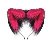 Watreketal Headband,Punk Cat Ear Shape Headband with Golden Ear Studded Decors Hair Hoop Adult Cosplay Live Broadcast Party Headpiece
