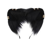 Watreketal Headband,Punk Cat Ear Shape Headband with Golden Ear Studded Decors Hair Hoop Adult Cosplay Live Broadcast Party Headpiece