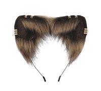 Watreketal Headband,Punk Cat Ear Shape Headband with Golden Ear Studded Decors Hair Hoop Adult Cosplay Live Broadcast Party Headpiece