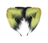 Watreketal Headband,Punk Cat Ear Shape Headband with Golden Ear Studded Decors Hair Hoop Adult Cosplay Live Broadcast Party Headpiece