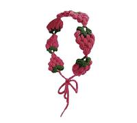 Watreketal Headband,Sweet Girls Crochet Strawberry Headband Winter Windproof Headband Tie Back Camping Headwrap Teens Lovely Hair Headband