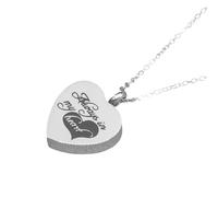Watreketal Heart Shape Keepsakes Pendants Jewelry Funeral Keepsakes Cremation Necklace For Ashes Love Message Display Ashes Holders Necklace