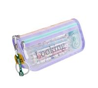 Watreketal High Capacity Pencil Case 2 Compartments Pen Bag Clear Pencils Pouches Pen Organiser Travel Cosmetic Bag for Adult Canvas Pencil Pouches