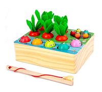 Watreketal Kids Game Cute Carrot Toy Multifunctional Accessories Educational For Play Preschool Table Toy Best Gift With Magn Carrots Harvest Shape Size Sorting Game Wooden