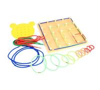 Watreketal Kids Road Trip Essentials Games Toys Learning Board Portable Simple Children ' s Interactive Game Development Toys Wooden Threading Toy Wooden Threading Toys for