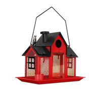 Watreketal Large Capacity Outdoor Bird Feeder with Double Suet Cage Solar Power Wild for Attracting Various Birds Hanging House