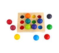 Watreketal Learning Color Sorting Toy Wooden Rainbow Matching Game Fine Motor Skill Training Toy Kids Mathematics Learning Gift