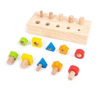 Watreketal Learning Screw Nut Puzzle Toy Baby Life Skill Learning Color Cognition Toy Pretend Wooden Toys Activity Center Supply Building Toys for Building Toys Stem with Drill