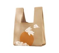 Watreketal Moon Festival Themed Knitted Handbag Stay Fashionable And Festive Everywhere You Go Tote Bag