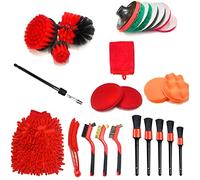 Watreketal Multi-functional Car Wheel Cleaning Brush Tool Washable Premium Detailing Set Clean Rims Tires Engine Bay Leather Seats Detailing Brush Soft Brushes for Vehicles Set Car