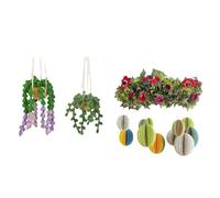 Watreketal Needle Felting Supplies Hanging Potted Plant Wool Felted Set with Needle Instruction Wool Roving for Beginner Beginner