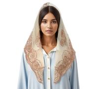 Watreketal Popular Lace Mantilla Head Veil For Catholic Vintage Latin Mass Head Covering Scarf Flower Shawl Women Neckwear Party Date Scarf