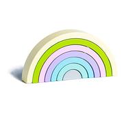 Watreketal Rainbow Building Blocks Arched Stacking Toy for Baby Development Bright Colored Preschool Board Game Building Toys for Kids for Kids Wooden Toddler Building Toys