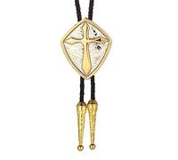 Watreketal Shield Cross Bolo Tie For Adult Unisex Cowboy Necktie Costume Accessories Neck Tie For Women Men Leathers Rope Neckpiece Cross Shield Necklace Handmade Jewelry