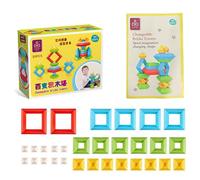 Watreketal Space Thinking Building Block Toy Stacking Tower Geometry for Wisdom Pyramid Developmental Learning