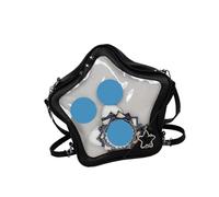 Watreketal Star Shaped Itabag Multi-Purpose Backpack Crossbody Bag Shoulder Bags for Anime Display Pu Leather Daypack Satchels Ita Pins Display Single Shoulder Crossbody
