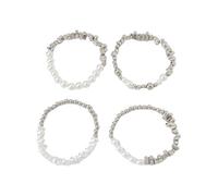 Watreketal Stylish Layer Crosses Charm Set Featuring Hip Hop Designs And Imitation Pearls Beads For Daily Wear Adjustable Crosses