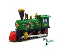 Watreketal Train Wind Up Toy Tin Car Green Locomotive Clockworks Vehicle Vintage Wind Up Toy