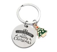 Watreketal Unique Christmas Keychain Santa Tree Pendant Keyring Stainless Steel Gift Keychain Accessory