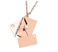 Watreketal Valentine's Day Stainless Steel Photo Frame Envelope Necklace Locket Necklace For Women Men Love Secret Message Photos Locket Pendant