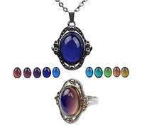 Watreketal Vintage Unique Color Change Adjustable Open + Necklace Set Charms Jewelry Gifts Day Initial Necklaces For Men Men's Aot Wings Of Skirt Cosplay