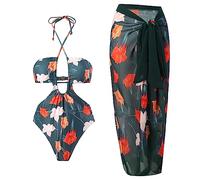 Watreketal Womens Split Two-Piece Bikinis Swimsuit Comfortable Printing Tummy Control Swimming Suit Push Up Wrap Beachwear Bikinis Swimsuit Set