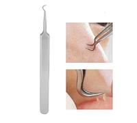 Watris Veiyi Blackhead Tweezers, Precision Stainless Steel Curved Hook Comedone Lifter, Blackhead Acne Pimple Remover, Pimple Squeezing Tool