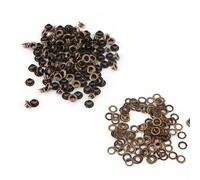 Watris Veiyi Pack of 100 Eyelet Set, Brass Eyelets, Metal Eyelets with Washer, Hole Rivets Set, Grommet Kit for Fabric, Leather Crafts (4 mm)