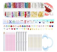 WATRZ 690 pcs Teeth Gem Kit,Tooth Gems Kit for Teeth DIY Crystals Teeth Diamonds Jewel Kit for Girls Y2K Fashionable for Women Harmless (Colorful)