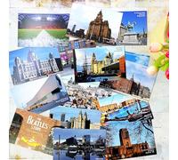 WATSKY 15 Liverpool Postcards, University of Liverpool,Liverpool Cathedral Overlook Landscape Cards Negative Blank Thank You Card