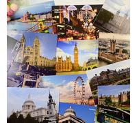 WATSKY 15 London Postcards - 15x10cm - London Eye - Tower of London - The Sherlock Holmes Museum - British Museum - National Gallery Landscape Postcard - Tourist Attractions Postcard