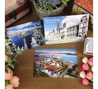 WATSKY 18PCS Canada Map Postcard Set of Montreal Toronto Quebec City Vancouver British Columbia Alberta Niagra Falls Scenery Art Picture Cards