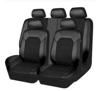 9pcs Car Leather Seat Cover Sets, For CITROEN C3 C2 C3 XR C4 Cactus C4 Picasso C5 C6 DS3 DS4 DS5 Full Surround Waterproof Breathable Comfortable Protector Set 5-seater Accessories,A/black