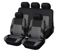 Watsky 9pcs Car Leather Seat Cover Sets, For VOLVO XC60 XC90 XC40 XC70 S60L C30 S80 S90 V50 V60 Full Surround Waterproof Breathable Comfortable Protector Set 5-seater Accessories,F/black gray