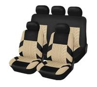 9pcs Car Leather Seat Cover Sets, For VOLVO XC60 XC90 XC40 XC70 S60L C30 S80 S90 V50 V60 Full Surround Waterproof Breathable Comfortable Protector Set 5-seater Accessories,B/black beige