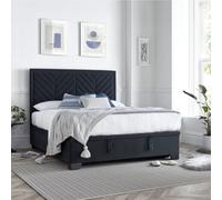 Watson - Double - Ottoman Storage Bed - Dark Grey - Fabric - 4ft6 - Happy Beds