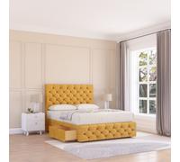 Watson Divan Bed Base 2 Drawers 12" Footboard & 26" Struts Headboard Sloomy Mustard King