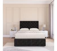 Watson Divan Bed Set With 2 drawers Footend - Plush Velvet Sloomy Black Double