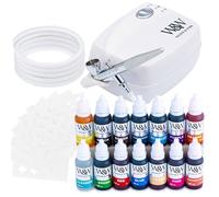 Watson & Webb Cake Airbrush Kit | Foundation Selection | Airbrush for Cake Decorating | inc 3 Speed Mains Powered Spray Gun Pen, 13 Paint Colours, Cleaner, Tools - for Food, Cakes, Cookies Baking