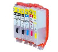 Watson & Webb PGI-580XXL CLI-581XXL Empty Ink Cartridges; Refillable for Canon Printers; Compatible with TS705a, TS6350a, TS6150, TS9550, TR8550; Reusable for Edible Printing