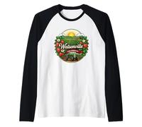 Watsonville California Strawberry Farm Vintage Design Raglan Baseball Tee