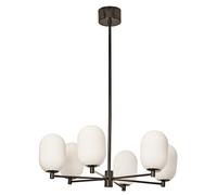 Watt & Veke - Noor Chandelier 65 cm, Opal / Black - Black
