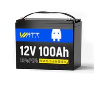 WattCycle 12V 100Ah LiFePO4 Battery, 1280Wh, Deep-Cycle, for RV, Solar, Marine